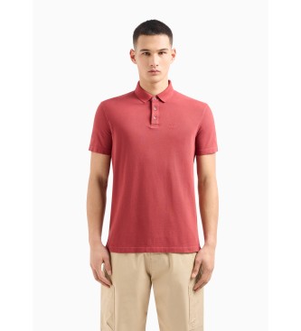 Armani Exchange Koszulka polo barwiona na czerwono