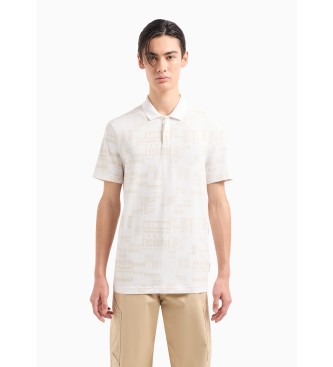 Armani Exchange Plo branco estampado