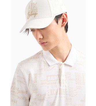 Armani Exchange Printed white polo shirt