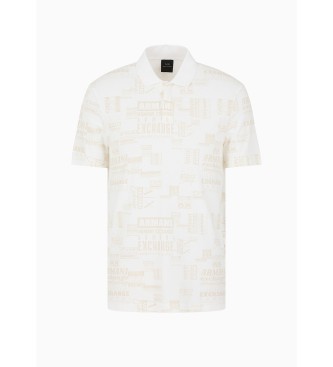 Armani Exchange Printed white polo shirt