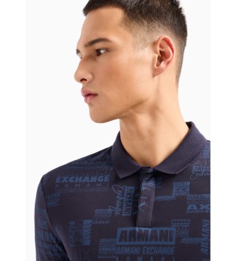 Armani Exchange Poloshirt med marinebl print
