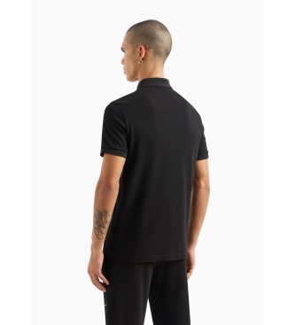 Armani Exchange Črna polo majica z motivom zmaja