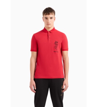 Armani Exchange Plo de piqu vermelho