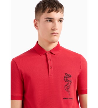 Armani Exchange Plo de piqu vermelho