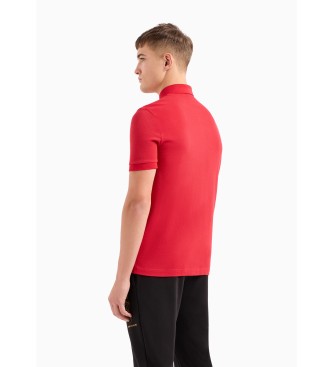 Armani Exchange Rotes Piqu-Poloshirt