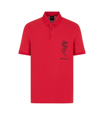 Armani Exchange Rood piqu poloshirt