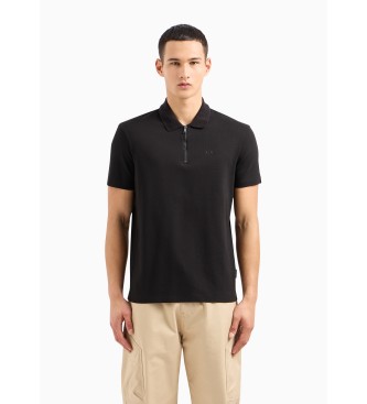 Armani Exchange Jacquard polo shirt black