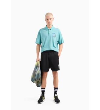 Armani Exchange SS turkoois poloshirt