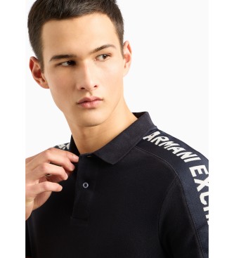 Armani Exchange Navy band polo shirt