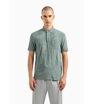 Armani Exchange Green jacquard polo shirt