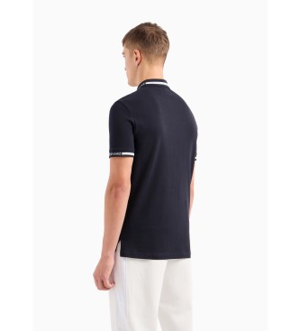 Armani Exchange Marineblaues Poloshirt mit Reiverschluss