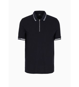 Armani Exchange Navy zip polo shirt