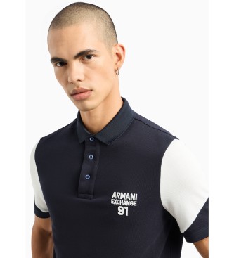 Armani Exchange Camisa plo 91 azul-marinho