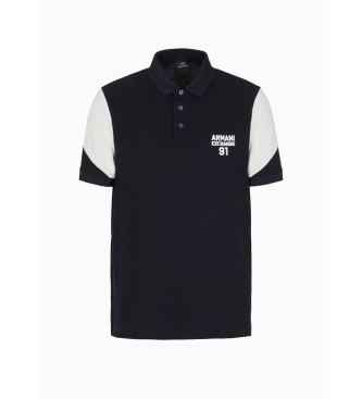 Armani Exchange Camisa plo 91 azul-marinho