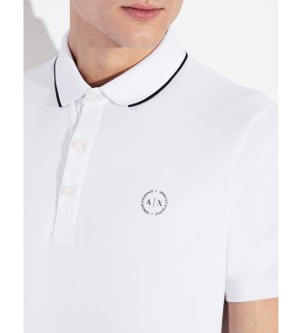 Armani Exchange Polo blanc en tricot  coupe rgulire