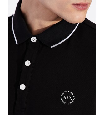 Armani Exchange Koszulka polo z dzianiny o regularnym kroju, czarna