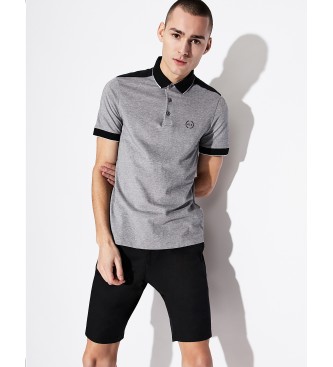 Armani Exchange Bicolour grey polo shirt