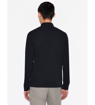 Armani Exchange Long sleeve navy polo shirt
