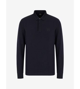 Armani Exchange Long sleeve navy polo shirt