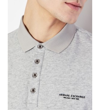 Armani Exchange Osnovna bombažna polo majica sive barve