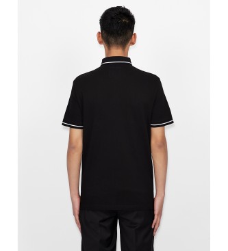 Armani Exchange Black Cotton Polo Shirt