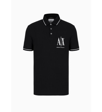 Armani Exchange Czarna bawełniana koszulka polo