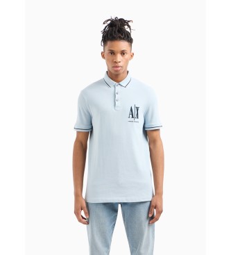 Armani Exchange Niebieska bawełniana koszulka polo