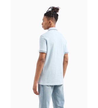 Armani Exchange Blue cotton polo shirt