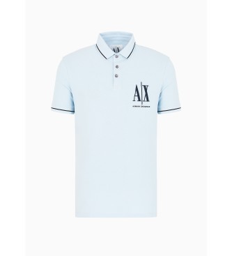 Armani Exchange Niebieska bawełniana koszulka polo