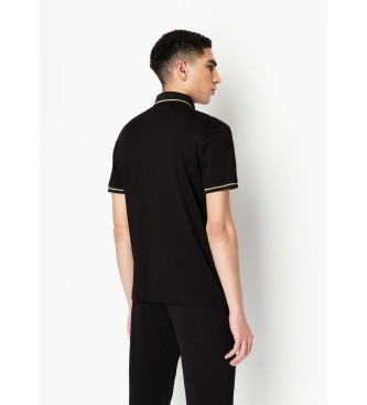Armani Exchange Basic black polo shirt