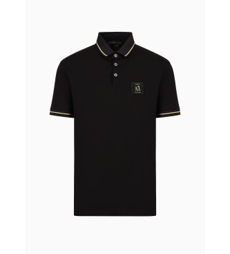 Armani Exchange Osnovna črna polo majica