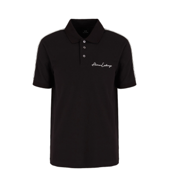 Armani Exchange Plain black polo shirt
