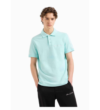 Armani Exchange Trkisfarbenes einfarbiges Poloshirt