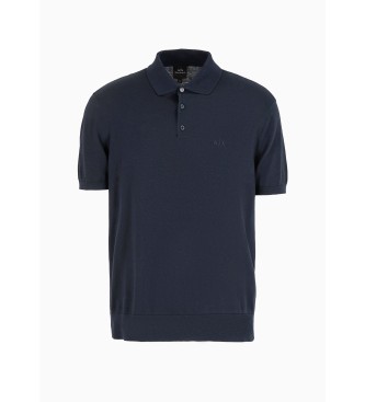 Armani Exchange Navy strikket polo shirt