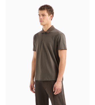 Armani Exchange Microbestempeld poloshirt bruin