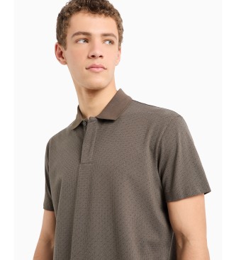 Armani Exchange Braunes Poloshirt mit Mikroprgung