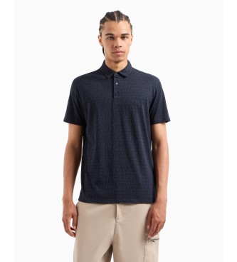 Armani Exchange Poloshirt med marinebl print