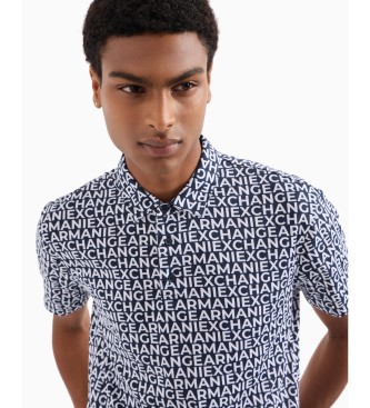 Armani Exchange Poloshirt med tryk, sort