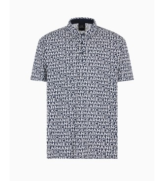 Armani Exchange Printed polo shirt black