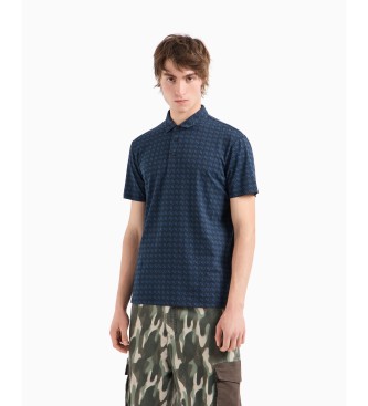 Armani Exchange Poloshirt med marinebl print