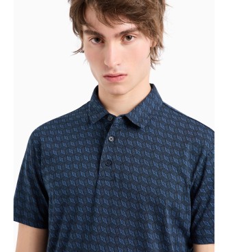 Armani Exchange Poloshirt med marinebl print