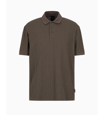 Armani Exchange Brązowa zwykła koszulka polo