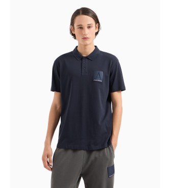 Armani Exchange Polo majica mornarica z našitkom