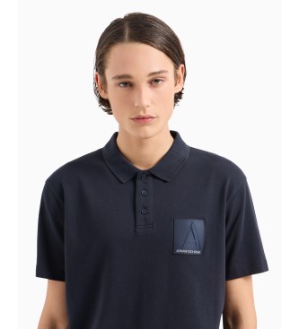 Armani Exchange Koszulka polo z granatową naszywką