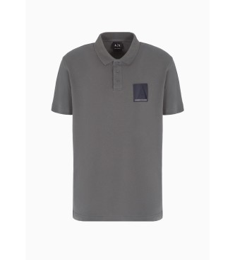 Armani Exchange Grey patch polo shirt