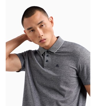 Armani Exchange Zwykła szara koszulka polo