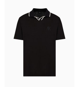 Armani Exchange Contrasterende zwarte polo