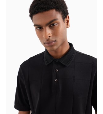 Armani Exchange Koszulka polo merceryzowana czarna