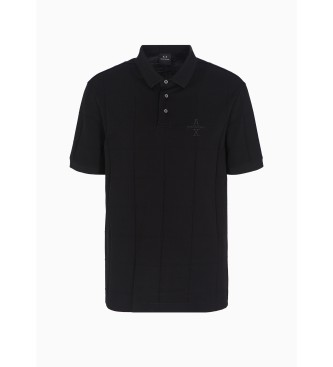 Armani Exchange Koszulka polo merceryzowana czarna