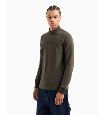 Armani Exchange Polo slim fit in cotone verde